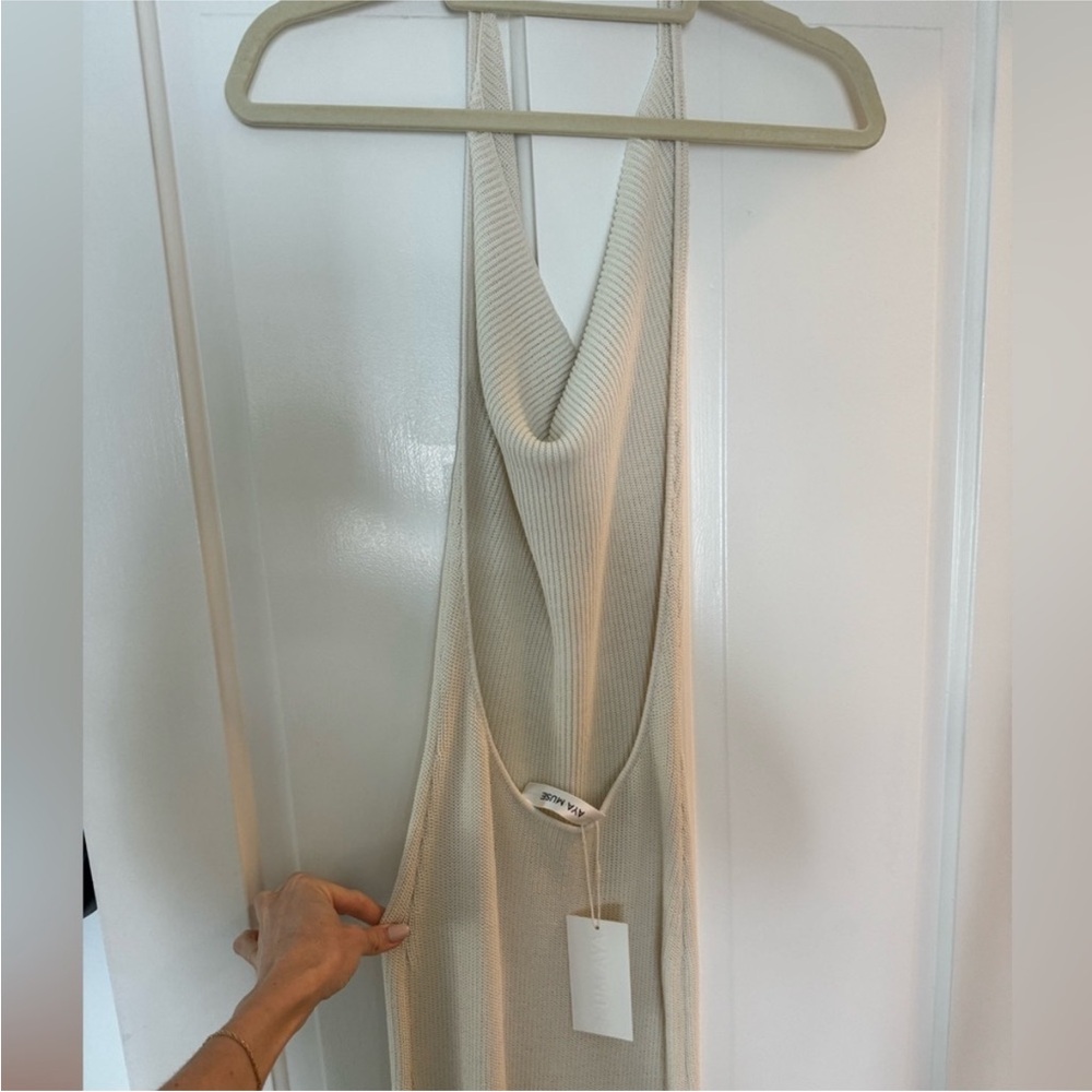 Aya Muse Kala Cream Halter Maxi Dress - Picture 3 of 5